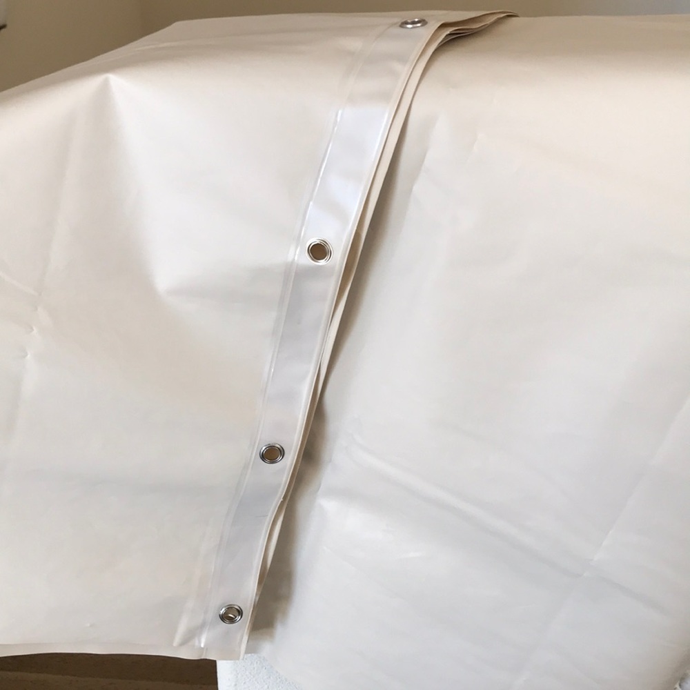 Shower curtain liner.